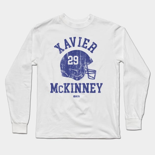 Xavier McKinney New York G Helmet Font Long Sleeve T-Shirt by TodosRigatSot